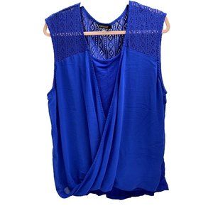 Ladies Blue Tank Top Dress Top Thick Sleeves, Devoted Women's Lace 2x Top Blue